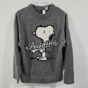 Divided Womens Snoopy Sweater Size Xxs‎ Peanuts Gray Novelty H&M